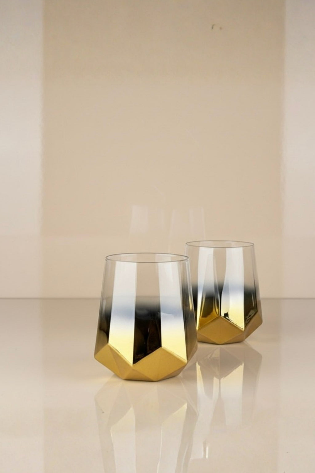 Amber Serisi Titanyum Kaplama Modern Su Bardağı 6’lı Premium Set - 6 Kişilik-Hediyelik