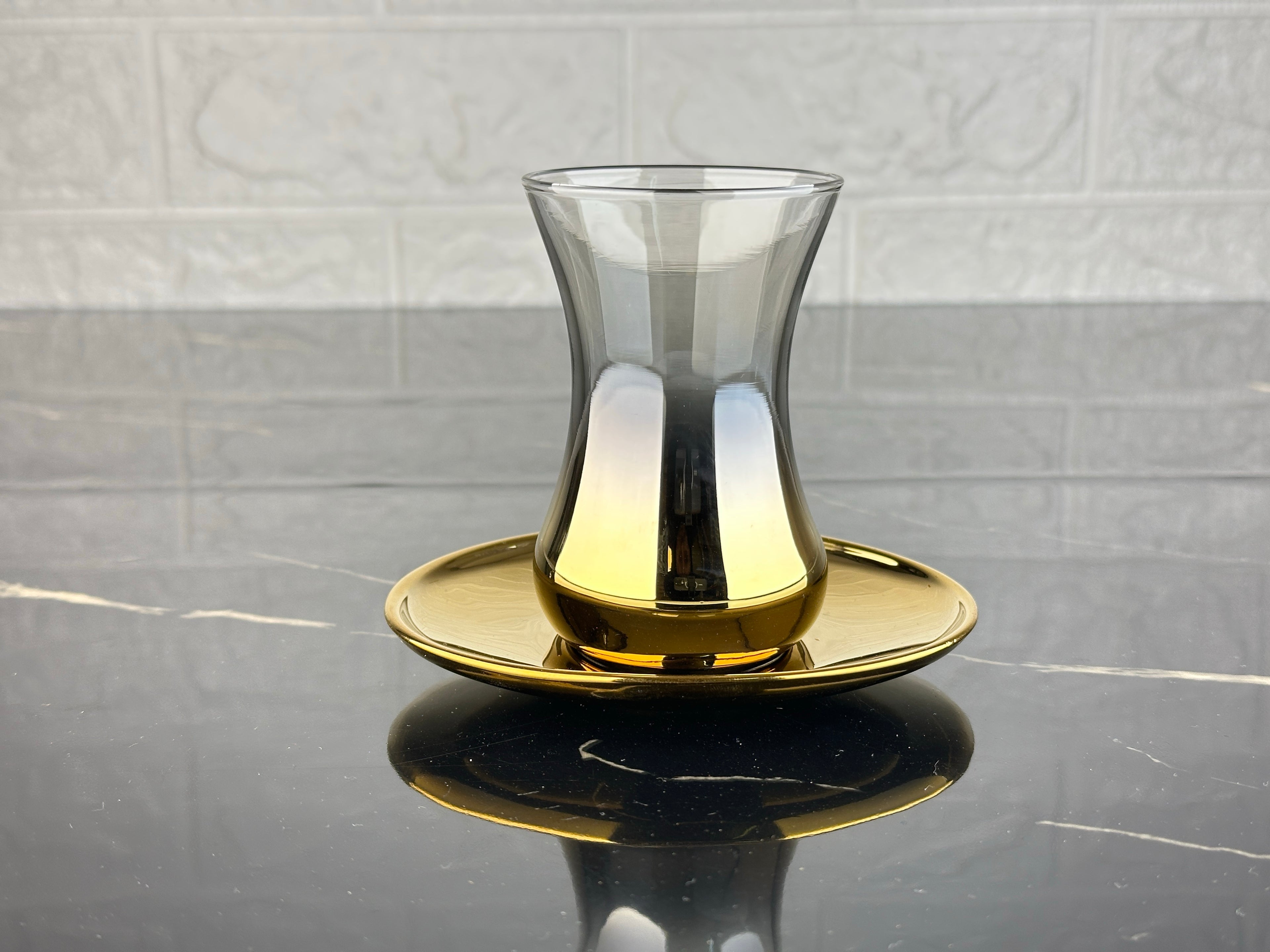 rova tr Titanyum Kaplama 6 Kişilik Çay Bardağı Seti