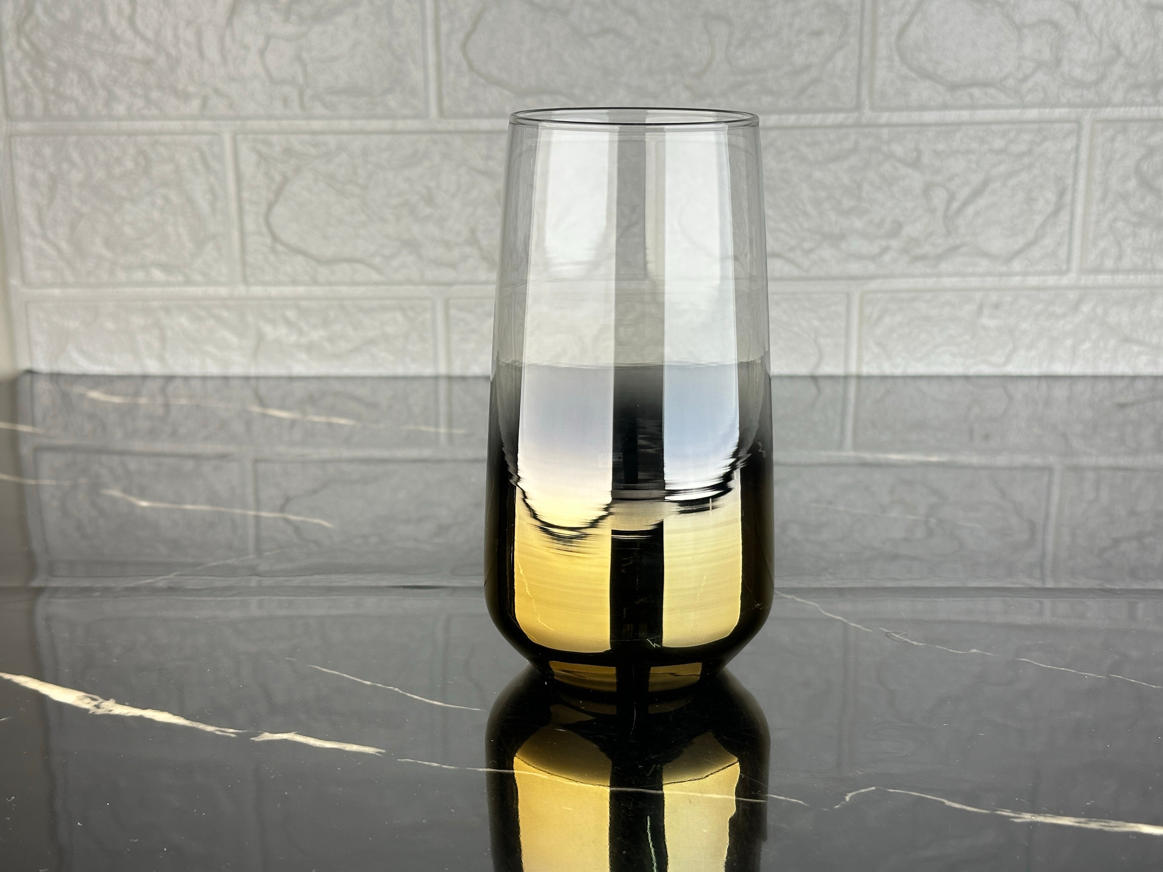 rova tr Lal Büyük Serisi Titanyum Kaplama Cam Modern Bardak- 3 Adet Su Bardağı