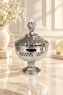 Diamond Footed Serving Bowl with Lid